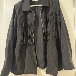 WeWoreWhat Suede Fringe Jacket